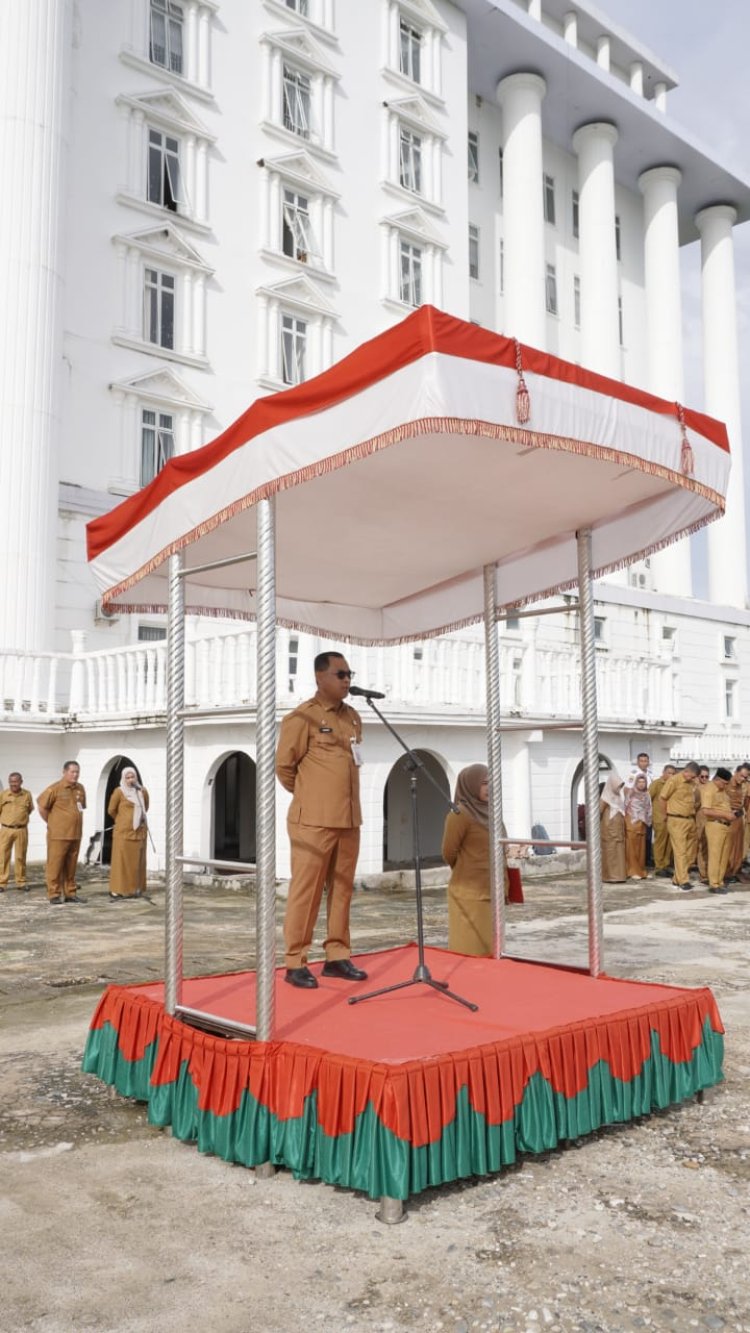 Jadi Irup Upacara Bersama, Sekda Rohil Ingatkan Disiplin ASN dan Progress APBD-P 2024