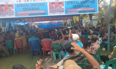 Lanjutkan, Masyarakat Menggala 5 Sambut Kedatangan Paslon Bupati Afrizal Sintong
