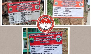 Pembangunan 3 Paket Rabat Beton Desa Rangai Tritunggal TA 2024 Berpotensi Rugikan Keuangan Negara