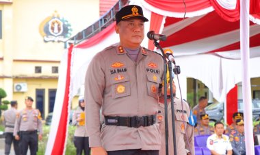 Kapolres Rohil Pimpin Apel Pergeseran Pasukan dalam Rangka Pengamanan TPS Pilkada Tahun 2024