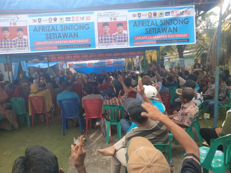 Lanjutkan, Masyarakat Menggala 5 Sambut Kedatangan Paslon Bupati Afrizal Sintong