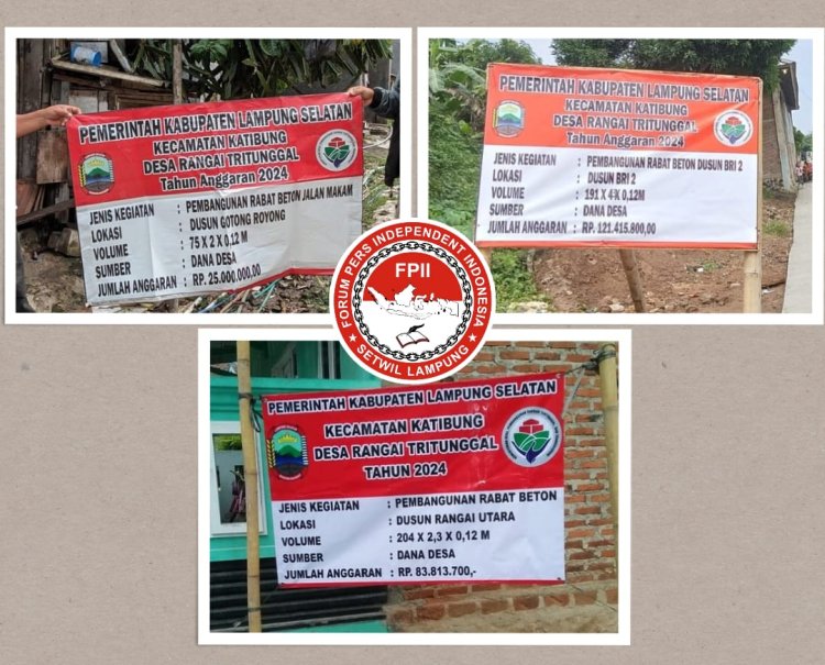Pembangunan 3 Paket Rabat Beton Desa Rangai Tritunggal TA 2024 Berpotensi Rugikan Keuangan Negara