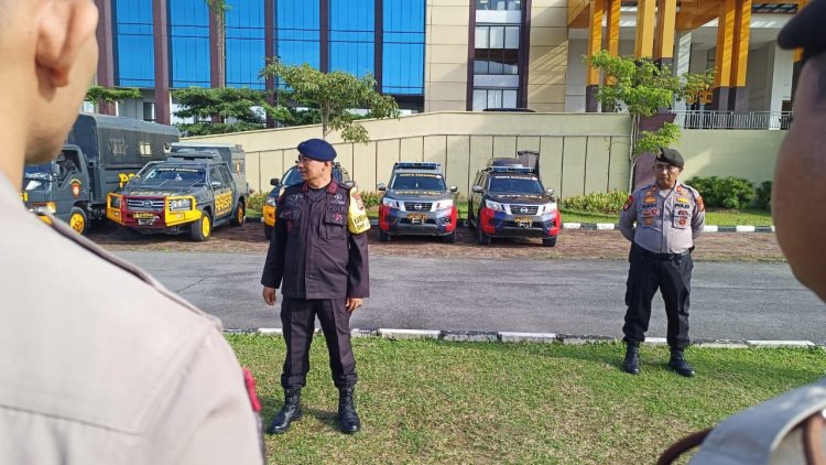 Polda Riau Lepas Personel Penebalan BKO Dalam Rangka Pemungutan dan Rekapitulasi Suara
