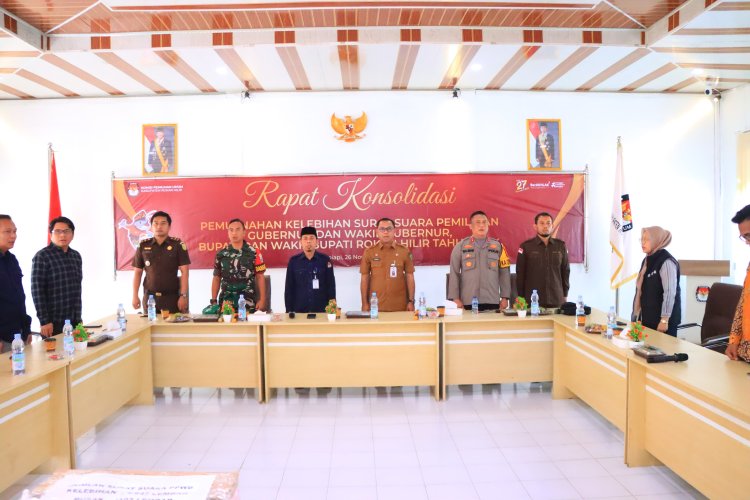 Kapolres Rohil Hadiri Rakor Pemusnahan Kelebihan dan Kerusakan Surat Suara Pilgub 2024