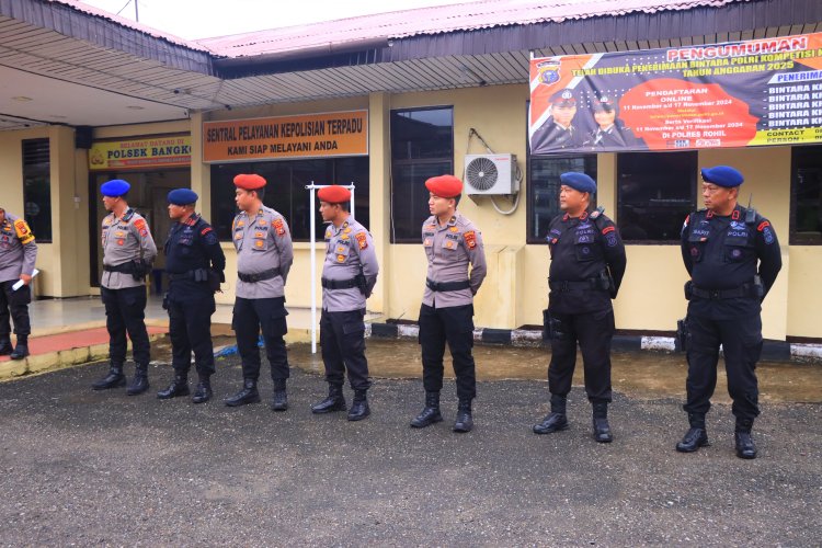 Kapolres Rohil Saat Apel Pengamanan TPS : Dipertebal dengan Brimob dan Backup Power On Hand