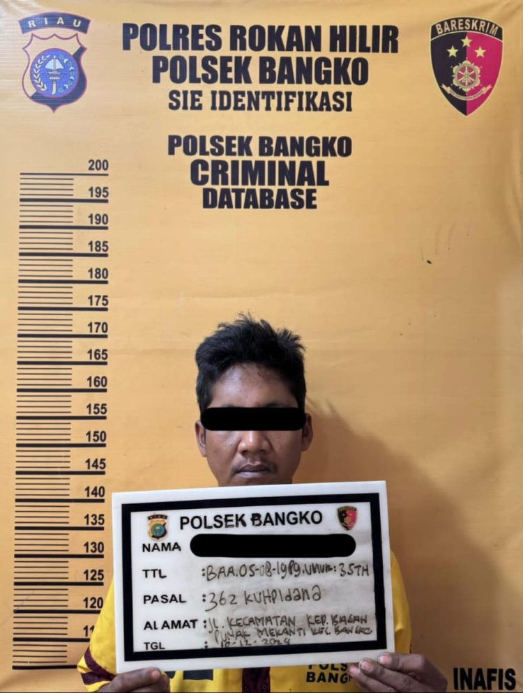 Unit Reskrim Polsek Bangko Polres Rohil, Berhasil Ringkus Seorang Tersangka Curanmor