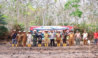 Polres Rohil Bersama TNI dan Forkopimda Tanam 1 Juta Ha Lahan di Cempedak Rahuk