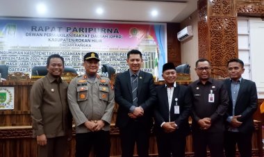 Kapolres Rohil Hadiri Paripurna DPRD,  Penetapan Paslon Terpilih Bupati dan Wakil Bupati 2025 - 2030