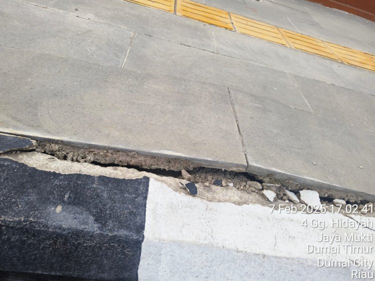 Ini Temuan Atas Proyek Pedestrian Jalan Janur Kuning Kota Dumai Senilai Rp. 9,4 Miliar