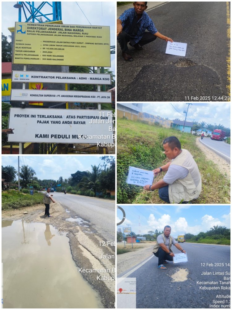 2 Lembaga Minta BPK RI Audit Pekerjaan Preservasi Jalan Nasional Batas Sumut - Simpang Batang