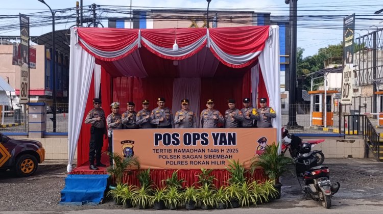Kapolsek Tinjau Posyan Lebaran, Antisipasi  Kamtibmas di Wilkum Polsek Bagan Sinembah