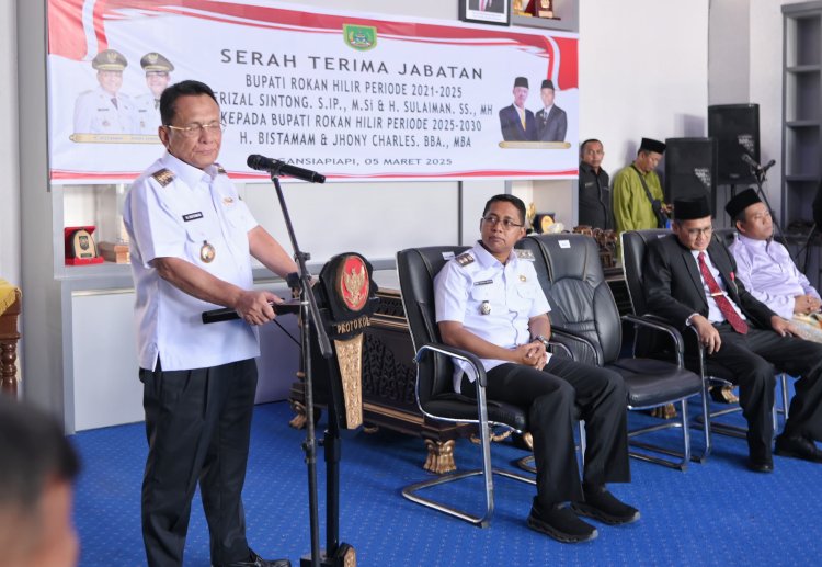 Acara Serah Terima Jabatan Bupati dan Wakil Bupati Rokan Hilir Berlangsung Hikmad
