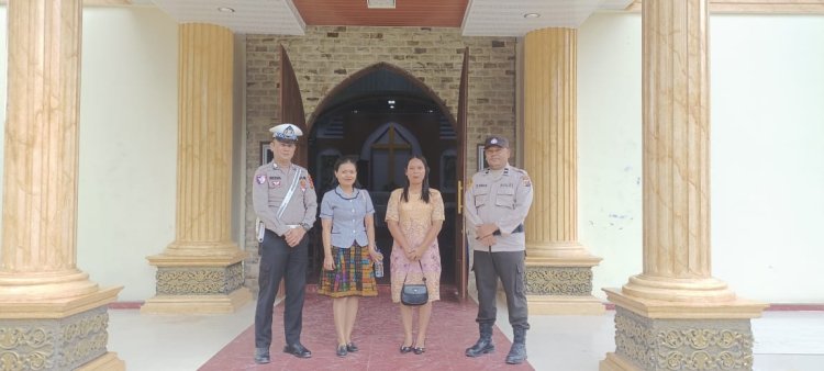 Personel Polres Rohil Lakukan Pengamanan Gereja, Saat Ibadah Kenaikan Isa Al-Masih