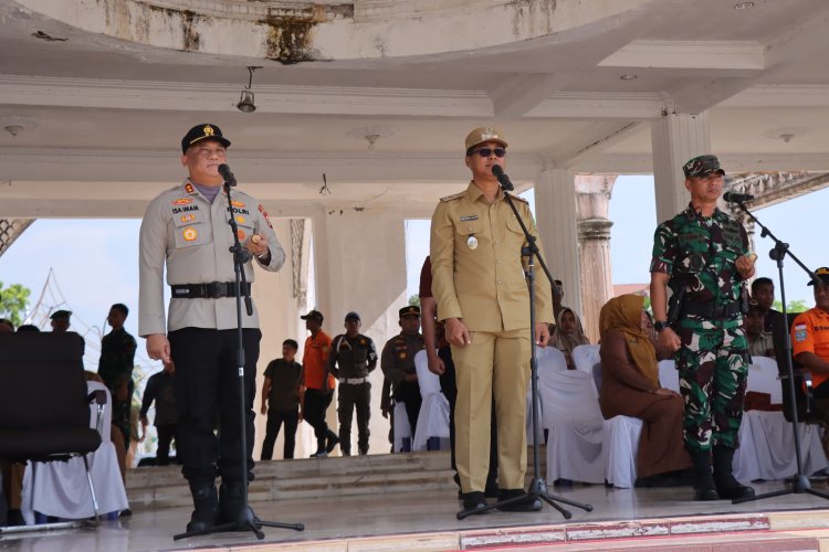Bupati, Kapolres dan Dandim O321 Rohil, Hadiri Apel Kesiapsiagaan Penanggulangan Karhutla