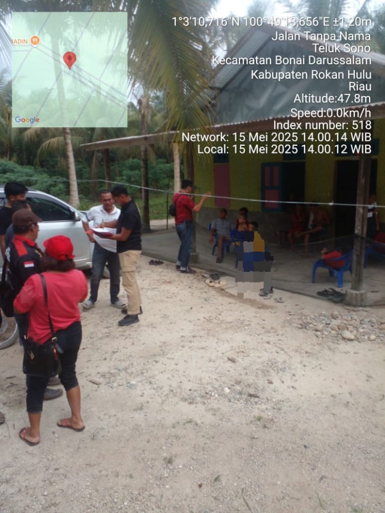 Penyidik Polres Rohul Olah TKP, Kades Teluk Sono Akui  SKGR Cacat Hukum