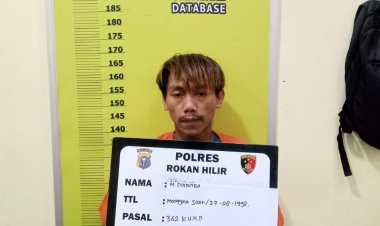 Ringkus Pria Pengganguran, Reskrim Polres Rohil Ungkap Kasus Curanmor di Jalan Lintas Manggala - Pujud