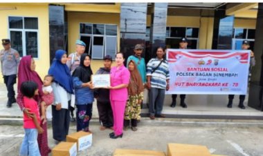 Polsek Bagan Sinembah Salurkan Bantuan Sosial, Sambut HUT Bhayangkara ke-79