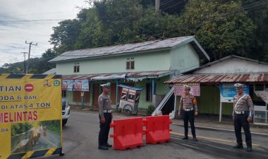 Sat Lantas Polres Pesisir Barat Laksanakan Pengalihan Arus Lalu Lintas Kendaraan Berat Menuju Liwa