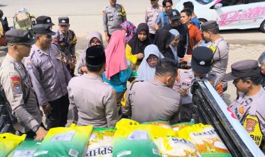 Polres Lampung Timur Gelar Gerakan Pangan Murah di Pasar Sukadana