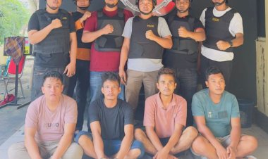 Satreskrim Polres Rohil Bekuk 4 Tersangka Pencurian Mobil Cayla di Ujung Tanjung