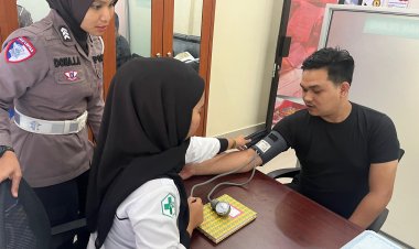 Satlantas Polres Rohil Gelar Bhakti Kesehatan dan Donor Darah, Peringati HUT Lalin Bhayangkara ke-70