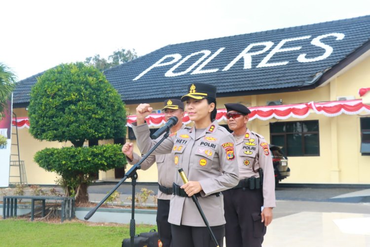 Latihan Dalmas, Polres Lamtim Tingkatkan Kesiapsiagaan Gangguan Kamtibmas
