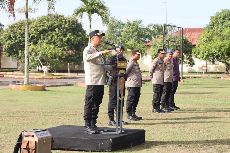 Apel Kesiapsiagaan Kamtibmas, Kapolres Rohil Pimpin Silaturahmi di Batalyon B Pelopor Brimob Polda Riau