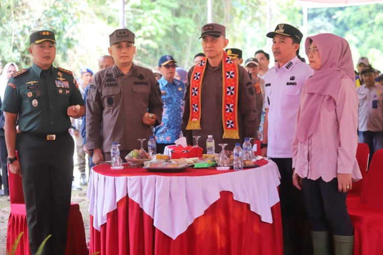 Wujudkan Astacita Presiden, Kajati Lampung dengan Bupati Lambar Tanam Padi Bersama Warga