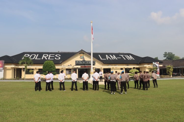 Berantas Narkotika, Polres Lampung Timur Gelar Apel Pagi dan Siap Bertindak