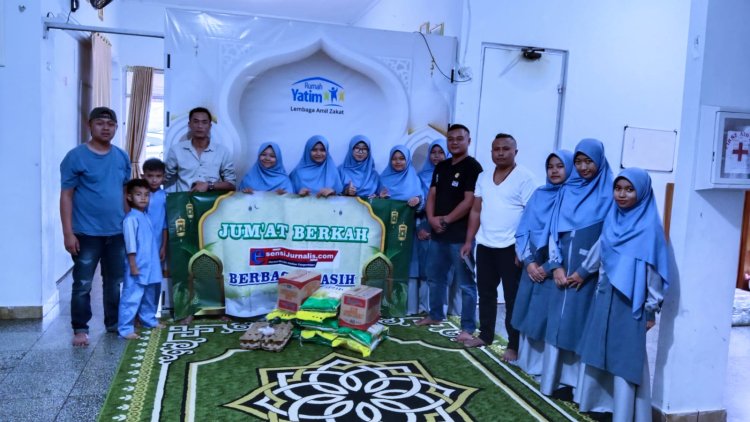 Jum'at Berkah, Peringati HUT ke-2 Jajaran Redaksi Media Esensi Jurnalis Berbagi Kasih Bersama Anak Yatim
