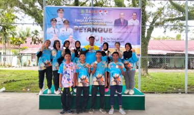 UPT SMPN 1 Siak Hulu Raih Sejumlah Medali di Kejuaraan Provinsi Riau Cabor Petanque 2025