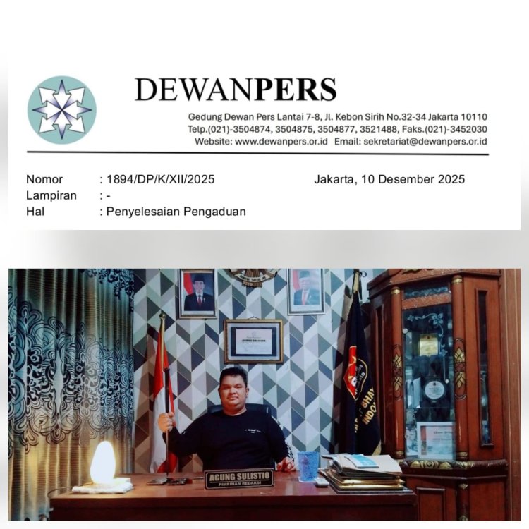 KabarSBI.com Terima Surat Penyelesaian Pengaduan dari Dewan Pers, Redaksi Resmi Sampaikan Jawaban Lengkap
