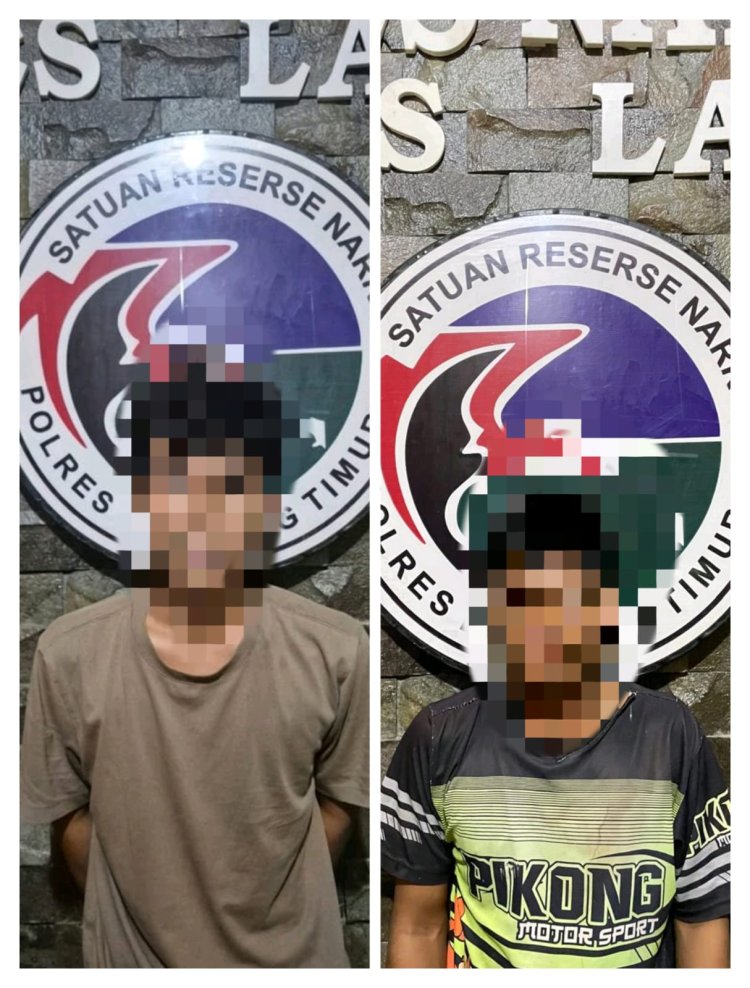 Sat Res Narkoba Polres Lampung Timur Amankan 2 Pelaku Penyalahgunaan Narkotika