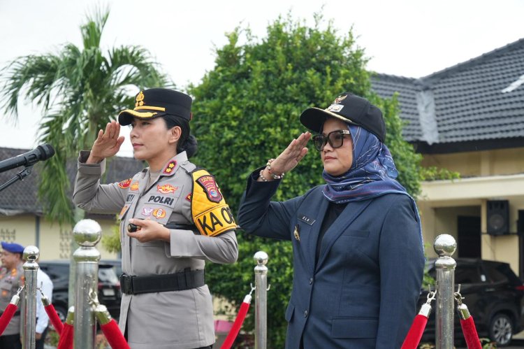 Ditengah Hujan, Polres Lampung Timur Tetap Gelar Apel Ops Lilin Krakatau 2025