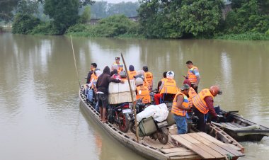 Kapolres Lampung Timur Dampingi Dir Pam Obvit Cek Penyeberangan Desa Kali Pasir dan Desa Tanjung Tirto Way Bungur