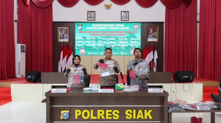 Polres Siak Gelar Konferensi Pers Ungkap Kasus Pembunuhan di Minas