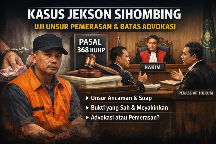 Kasus Jekson Sihombing, Menguji Unsur Pemerasan dan Batas Advokasi dalam Hukum Pidana