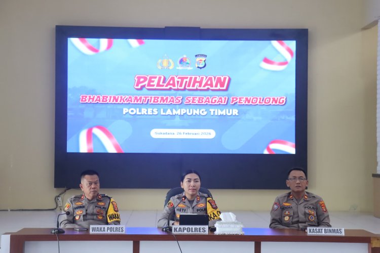 Polres Lampung Timur Gelar Pelatihan Bhabinkamtibmas sebagai Penolong Masyarakat