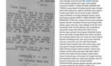 Diduga Pungli Sertifikasi dan Berbicara Kasar, Oknum Kepala SDN 011 Simalinyang Dilaporkan ke Publik