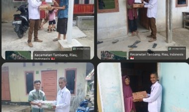 Tak Sekadar Meliput, Seorang Jurnalis Turun Langsung Santuni Warga Dhuafa di Desa Kualu Kampar