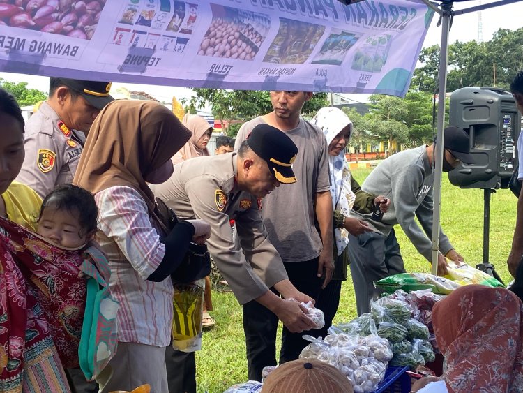 ‎Gerakan Pangan Murah Polres Lampung Timur Bantu Warga Jelang Idul Fitri