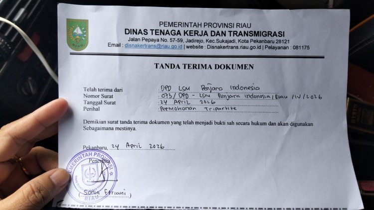 Resmi Masuk Disnaker Riau, LSM Penjara Indonesia Ajukan Tripartit Perjuangkan Hak Tiga Pekerja Kebun Awi