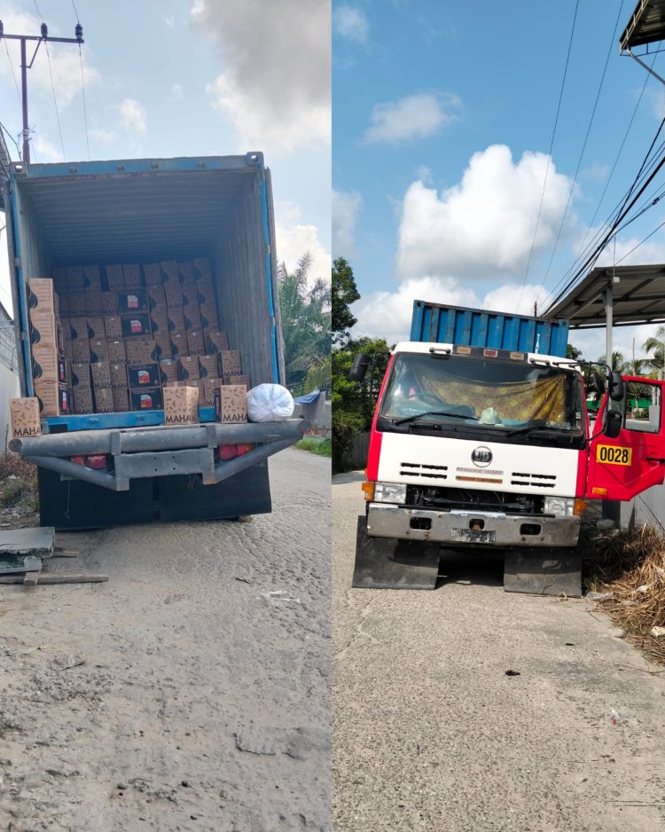 Diduga Langgar AMDAL, Jarak Bangunan, dan Gunakan Badan Jalan Desa untuk Bongkar Muat, Gudang Mahakam Supermarket Pertanian Pasir Putih Disorot