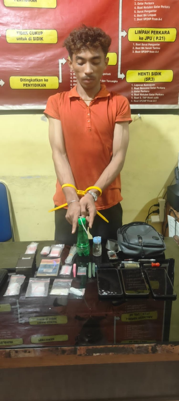 Pengedar Narkoba Diringkus di Dalam Rumah, Dua Rekan Berhasil Kabur — Polsek Siak Hulu Sita 10,59 Gram Sabu