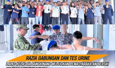 Sinergi TNI, Polri, dan BNK Kampar, Lapas Kelas IIA Bangkinang Gelar Razia Gabungan dan Tes Urine Berantas Narkoba