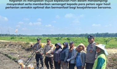 Sinergitas Polsek Siak Hulu dan Kelompok Tani Tanam Jagung di Pangkalan Baru