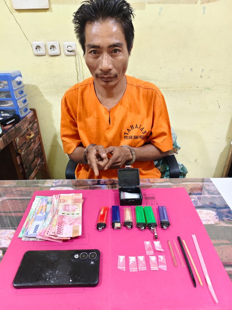 Nekat Buang Barang Bukti ke Sumur Bor, Pengedar Sabu di Kepau Jaya Tetap Diringkus Tim Opsnal Polsek Siak Hulu