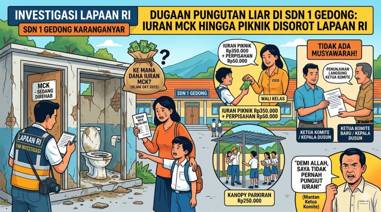 Iuran MCK Rp50.000 per Siswa Dipungut tapi Rehab Tak Kunjung Terlaksana, LAPAAN RI Investigasi SDN 1 Gedong Karanganyar