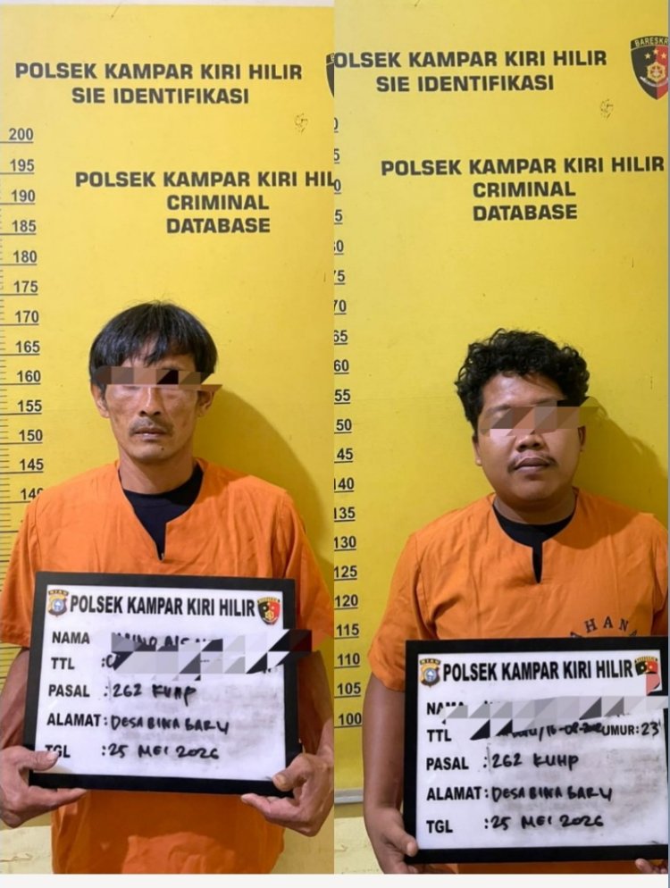 Polsek Kampar Kiri Hilir Tangkap Dua Pelaku Pengeroyokan, Satu Orang Masih Buron