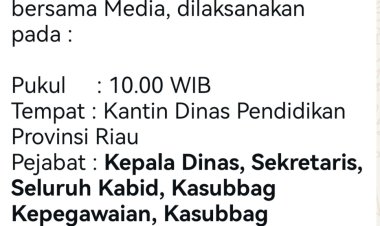 DI ~ PRANK DISDIK RIAU : Agenda Coffee Morning Dibatalkan Sepihak setelah Puluhan Wartawan Menunggu 2 Jam